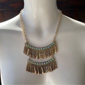Park‎ Lane Gold and Turquoise Statement Necklace ‘Maya’